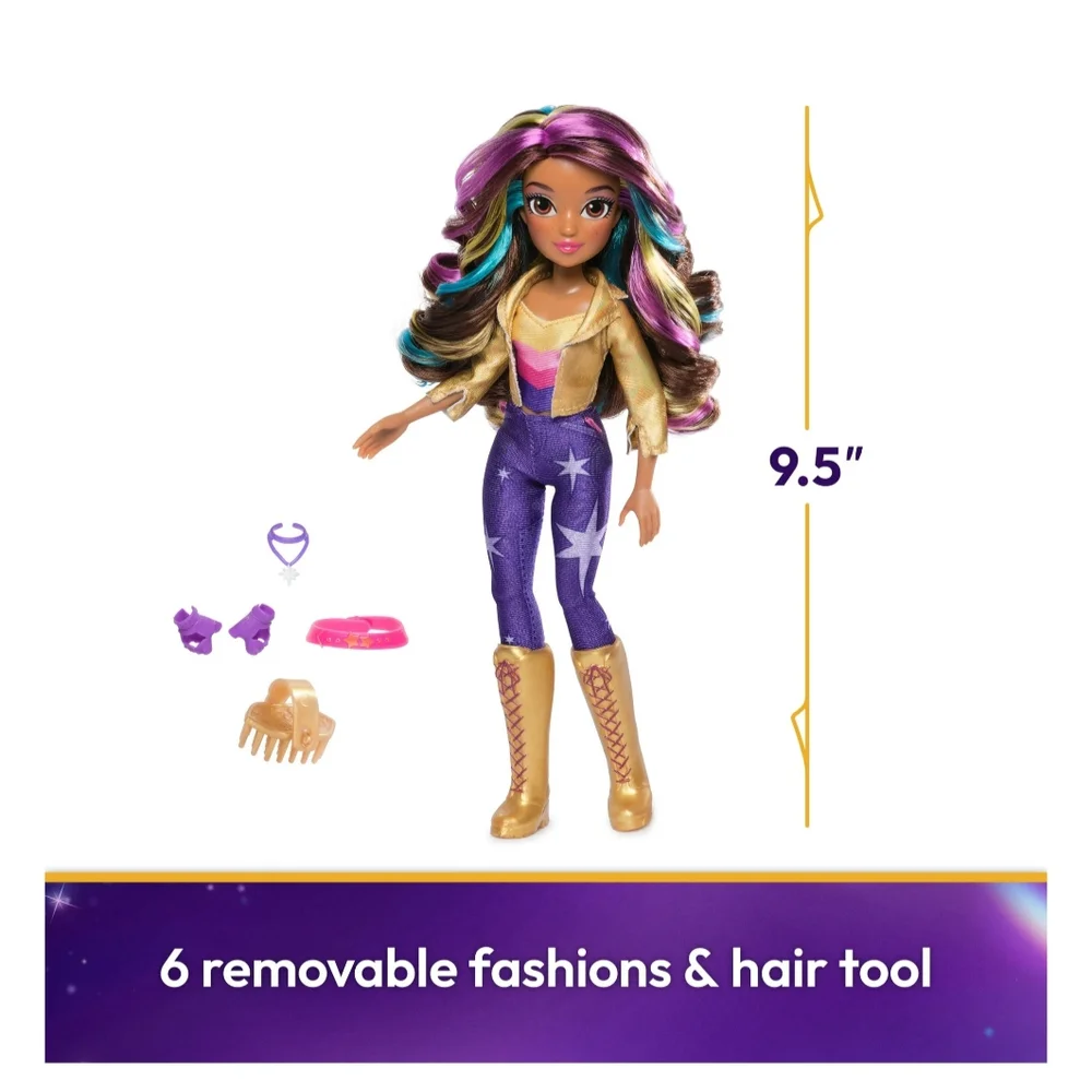 Purple and Gold Fashion Dolls with Articulated Poses